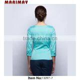 2015 Fashion Latest Design 3/4 Long Sleeves Tops Images of Ladies Casual Tops thumbnail-2