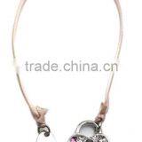Heart Lock Charm Metal Bookmarks With Ribbon, Made of Alloy and Crystal