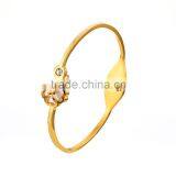 Classical Design Four Clover Diamond Stainles Steel Bangle thumbnail-1