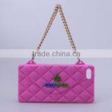 Custom Design Fashion Rhombus Shape Silicone Cell Phone Case With Chain thumbnail-3