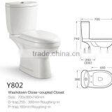 Sanitary Ware Ceramic wc Toilet Washdown s Trap p Trap Two Piece Toilet China Supplier Cheap Toilet on Sale Y802 thumbnail-6