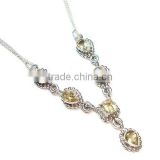 Citrine necklace Indian handmade jewelry 925 silver