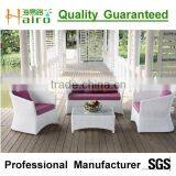 White Rattan Outdoor Furniture Table and 6 Chairs thumbnail-6
