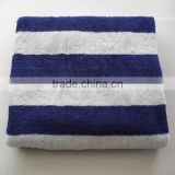 Blue And White Terry Beach Towel Large Size Pool Towel