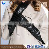 2016 Custom Ladies Wool Lined Black Sheepskin Long Leather Gloves thumbnail-1