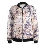 L055 Bomber Jacket Wholesale 2016 Latest Cotton Printed Bomber Jacket Women thumbnail-1