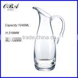 Wholesale Large Water Decanter and Glass / Oblique Mouth Clear Water Decanter With Handle thumbnail-3