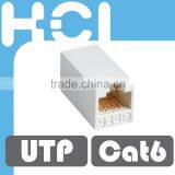 Taiwan Manufacturer Cat6A 180 Degree Unshielded UTP Straight In-Line Coupler