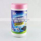 LED Screen Cleaning Wet Wipes With Plastic Barrel Packing