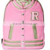 High Quality Korean Splice Style pu Leather Girl and Boy School Backpack Bag thumbnail-3
