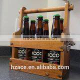 Handcrafted Wooden Beer Carrier With Opener and Cap Sticker Six Pack Carrier thumbnail-3