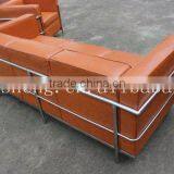 Sectional Leather Sofa Furniture BY2105 Stainless Steel Frame thumbnail-2