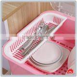 Double-deck Plastic Kitchen Drain Rack Dishes Water Lid Organizer Bowl Shelf thumbnail-1