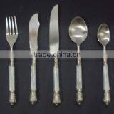 5 Pcs brass shell decoration cutlery set, novelty cutlery set, elegant cutlery set, fancy cutlery set, Catering supplies