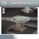 High Quality Natural Marble With Glass on Top Small Round Coffee Table thumbnail-4