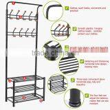 Metal 18 Hanger Hooks Clothes Coat Stand Shoes Hats Bags Stand Rack (black) thumbnail-4