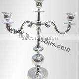 Silver Finish Aluminum Polish Five Arms Candelabra thumbnail-2