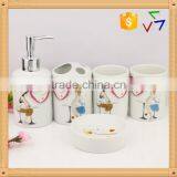 5pcs Ceramic Bathroom Accessories Set thumbnail-1