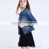 2016 Latest Korean Style Long Sleeve Designer Jean Jacket Designs Customized thumbnail-2