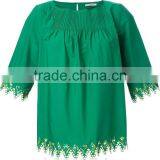 Unique Design Ladies Green Embroidered Blouses Customized thumbnail-4