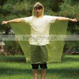 Waterproof Hooded Disposable Plastic Raincoat Rain Poncho With Sleeve and Button thumbnail-1