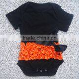 Baby Romper Fashion Baby Bodysuits Black With Leopard Satin Ruffle Rompers