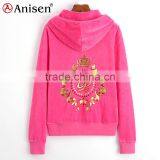 Oem Service Custom Women Hoodies Sports Suit Coat thumbnail-3