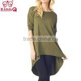 With 3/4 Sleeves Woman Plain T-shirt Dress thumbnail-4