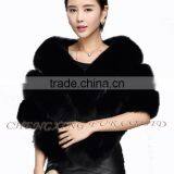CX-B-133C Elegant 100% Real Fox Fur Cape And Stole Women Fur Shawl For Evening Dress thumbnail-1