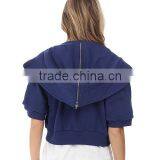 Stacked Multipurpose Zip Pocket at Left Sleeve Welt Hand Pockets With Snap Closure Zip Front Hooded Sweatshirt thumbnail-3