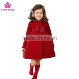 Baby Autumn Woollen Coat Single-breasted Bowknot Kids Wool Jacket Baby Cloak thumbnail-2