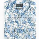 Latest Design for Men Blue With White Floral Mens Dress Shirt thumbnail-1