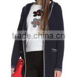 2017 Women's Open Front Heavy Hooded Mongolian Cashmere Coat With Pockets thumbnail-2