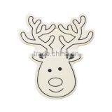 Natural DIY Color Head Christmas Reindeer Wood Charm Pendants 9.2cmx8.1cm thumbnail-1