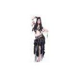 Special Mysterious Black Tribal Belly Dance Costumes With Turkey Feather , Shell , Beads
