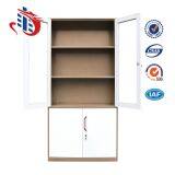 Modern Office 4 Glass Swing Door Metal File Cabinets thumbnail-3