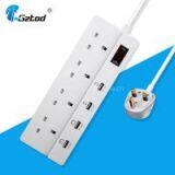 4 way uk type power strip with multiple usb charger port