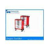 Heavy Duty Red / Blue Polygonal Iron Roller Cabinet Tool Boxes ISO9001