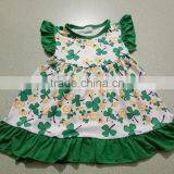 Wholesale Four Leaf Clover Pattern Baby Girl Dresses Spring/summer Simple Design Party Dress Child Frocks thumbnail-1