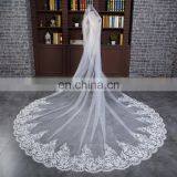 HSP1702 Luxury Real Photo Wedding Veils 3 Meters Long Lace Appliqued Bridal Veil thumbnail-6