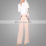 Pluse Size Muslim Cullote Pants Newest Islamic Embroidery Trousers thumbnail-2