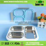 Stainless Steel 3 Compartment Insulated Lunch Box With Leakproof Silicone thumbnail-2