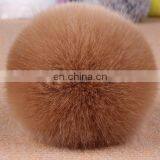 White Fur Fluffy Ball Key Chain Fur Pom Keychain Rabbit Fur Ball Keychain for Women Bags thumbnail-4