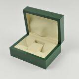 Oem Custom Luxury Man Green Woolen Watches Box Green Leather Single Watch Packaging Box With Pillow thumbnail-1