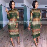 LAITE D2113 2020 Autumn Women Casual Dresses Ladies Stripe Gradients Dresses Women Dress thumbnail-6