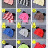 Baby Caps Toddler Newborn Girl Boy Cotton BEANIES With Ears Solid Striped Caps Spring Autumn 24Colors for 0-2T thumbnail-2