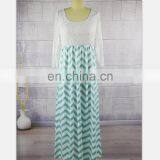 2019 Women Mommy and me Maxi Dresses Baby Girls Lace Zigzag Chevron Dress (this Link for WOMAN) thumbnail-4