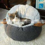 Cat Bed for Indoor Cats, Portable Soft Cat House Machine Washable Pet Beds With Anti-Sip Bottom thumbnail-2