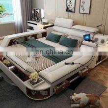 Luxury Modern Style Leather Sofa Wood Beds Room Furniture for Home or Hotel thumbnail-4