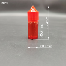 Factory Sell 30ml Shprt V3 Red E-liquid Bottle Flat Cap Childproof Oil Ink Squeeze Plastic Pet E-juice Vape Oil Dropper Bottle thumbnail-5